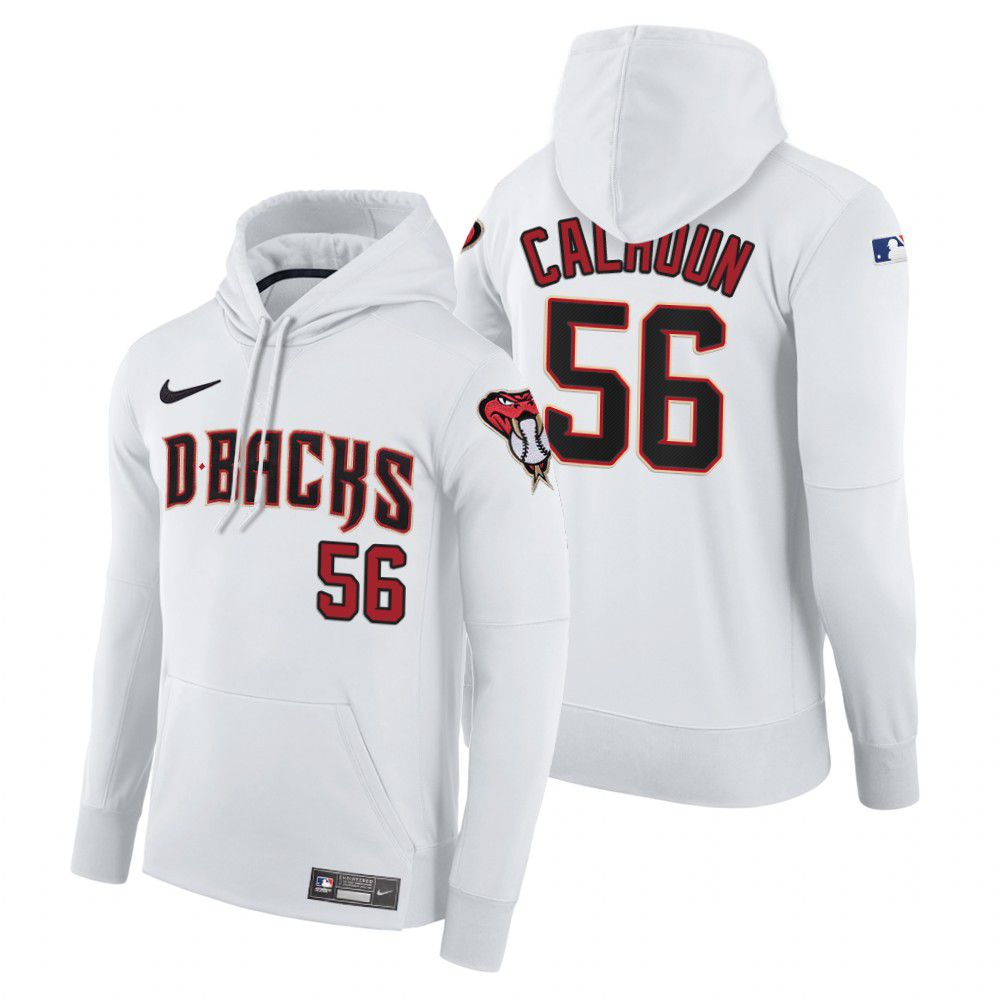 Men Arizona Diamondback #56 Calhoun white home hoodie 2021 MLB Nike Jerseys->arizona diamondback->MLB Jersey